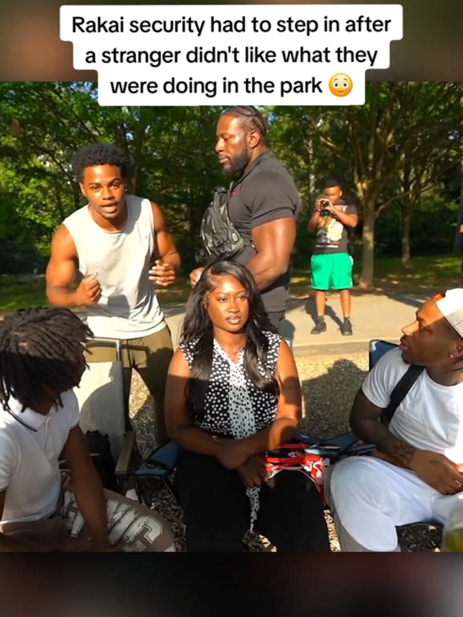 Rakai security had to step in after a stranger didn't like what they were doing in the park 😳 #rakai #fyp 