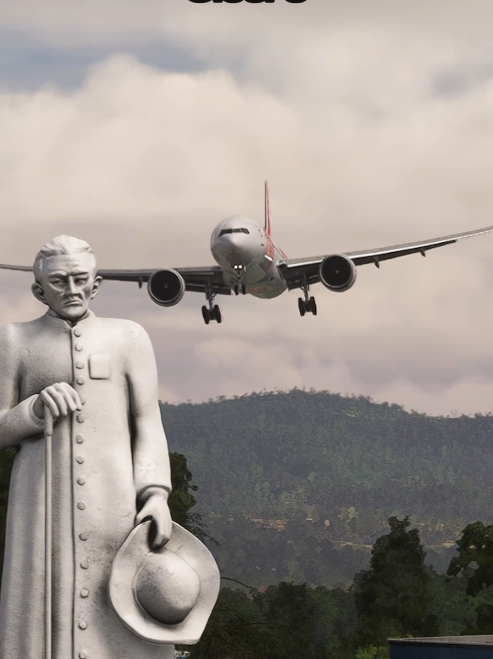Avião passa próximo de estátua em Juazeiro do Norte - Flight Simulator! #avião #jogos #gameplay 