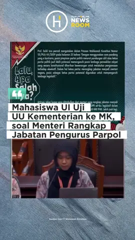 Empat mahasiswa Universitas Indonesia mengajukan permohonan pengujian materi Pasal 23 huruf c Undang-Undang (UU) Nomor 39 Tahun 2008 tentang Kementerian Negara terhadap UUD NRI Tahun 1945. Mereka adalah Stanley Vira Winata, Kaka Effelyn Melati Sukma, Keanu Leandro Pandya Rasyah (FH UI) dan Vito Jordan Ompusunggu (FIA UI). Tim kuasa hukum mereka adalah Abu Rizal Biladina dan Hafsha Hafizha Rahma. Para Pemohon beralasan terdapat praktik rangkap jabatan menteri sebagai pengurus partai politik yang mengakibatkan pengangkatan menteri yang tidak profesional dan berujung terjadinya degradasi pelayanan publik yang prima sehingga melanggar hak konstitusional para Pemohon. “Para menteri yang melakukan praktik korupsi sebagian besar merupakan menteri yang rangkap jabatan sebagai pengurus parpol sehingga hal tersebut melanggar ketentuan Pasal 27 ayat (1) UUD NRI Tahun 1945,” ujar Abu Rizal, kuasa hukum para Pemohon dalam sidang pendahuluan Perkara Nomor 35/PUU-XXIII/2025 pada Senin (28/4/2025) di Ruang Sidang MK, Jakarta. Tidak hanya menyebabkan terdegradasinya check and balances antara lembaga eksekutif dan legislatif, para Pemohon berdalil pasal-pasal yang diuji melanggar Pasal 27 ayat (1), Pasal 28D ayat (1), dan Pasal 28H ayat (1) Undang-Undang Dasar Negara Republik Indonesia (UUD NRI) Tahun 1945 yang diakibatkan pragmatisme parpol terutama dalam arah gerak dan landasan semangat parpol yang pada akhirnya bertentangan dengan prinsip-prinsip demokrasi dan negara hukum. Pemohon memohon kepada Mahkamah untuk menyatakan Pasal 23 huruf c Undang-Undang Nomor 39 Tahun 2008 tentang Kementerian Negara bertentangan dengan UUD NRI Tahun 1945 dan tidak mempunyai kekuatan hukum mengikat secara bersyarat sepanjang tidak dimaknai mencakup pula pengurus (fungsionaris) partai politik. #hukum #mahkamahkonstitusi #uukementerian 