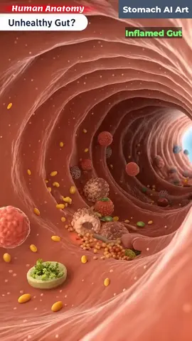 Inflamed Gut Animation | Gut Health | Stomach AI Art | 11#GutHealth #InflammationAwareness #IBD #DigestiveWellness #healthygut 