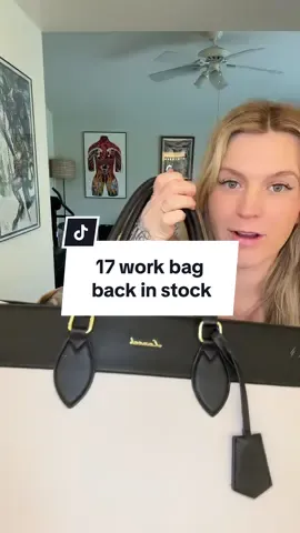 Replying to @bookbaddy8 the 17 inch is back in stock but going fast! This workbag holds everything! #workbag #worktote #officefashion #bagsoftiktok #officelife #lovevookbags #laptopbag #tiktokshopmothersday #tiktokshoprestock 