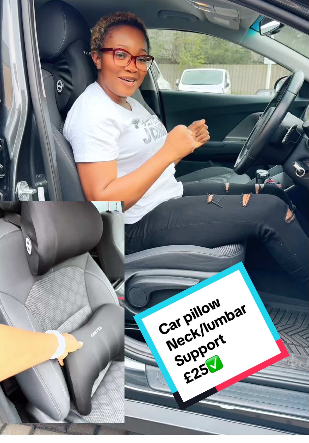 Car pillow neck and lumbar support. Comfortable and aids the back and neck .  Now on sales #tiktokmademebuyit #creatorsearchinsight #spotlight #dealdrops #hotdeal #carpillow #necksupport
