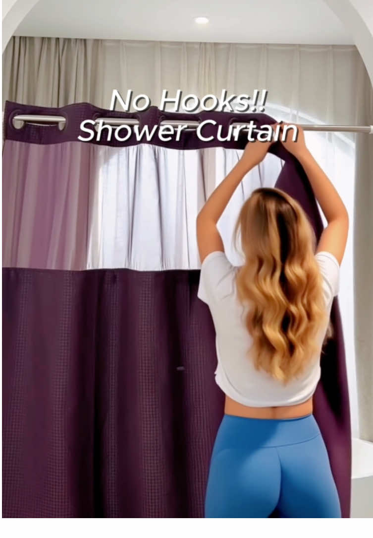 Ditch the clutter ! Upgrade your bathroom with #punkray #nohook #showercurtain #bathroom #tiktokshop #tiktokmademebuyit 