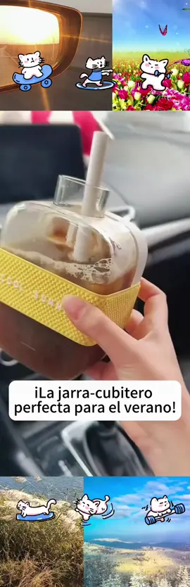 ¡Convertir una bandeja de hielo en una jarra es demasiado práctico! Llena hasta la línea de nivel, métela en el congelador. Una vez frío, ¡desmolda en un segundo! Puedes usarlos directamente en tus bebidas o café, o simplemente verter los cubos para disfrutar del verano. ¡No puede ser más útil! ❄️🥤