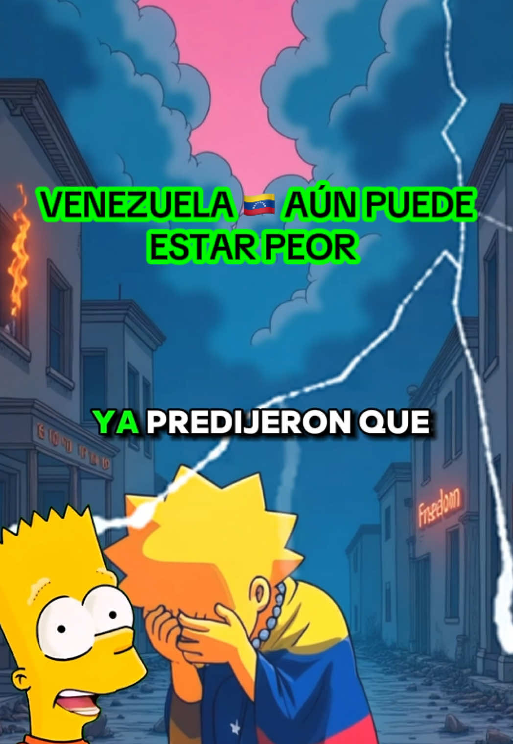 Será cierto lo que predijeron los Simpsons, Venezuela 🇻🇪 aún puede estar en una crisis peor .  #prediction #simpsonstradamus #ultimahora #conspiracy #brakingnews #news #simpsons #2025 #animacion #viral #noticias #venezuela🇻🇪  Todo el contenido de este video es una interpretación personal, además de contenido satírico ,basado en coincidencias visuales de los Simpsons, y no constituye información verificada. No hay intención de desinformar ni de afirmar hechos reales. Además, se utilizan herramientas de inteligencia artificial con el único propósito de generar entretenimiento