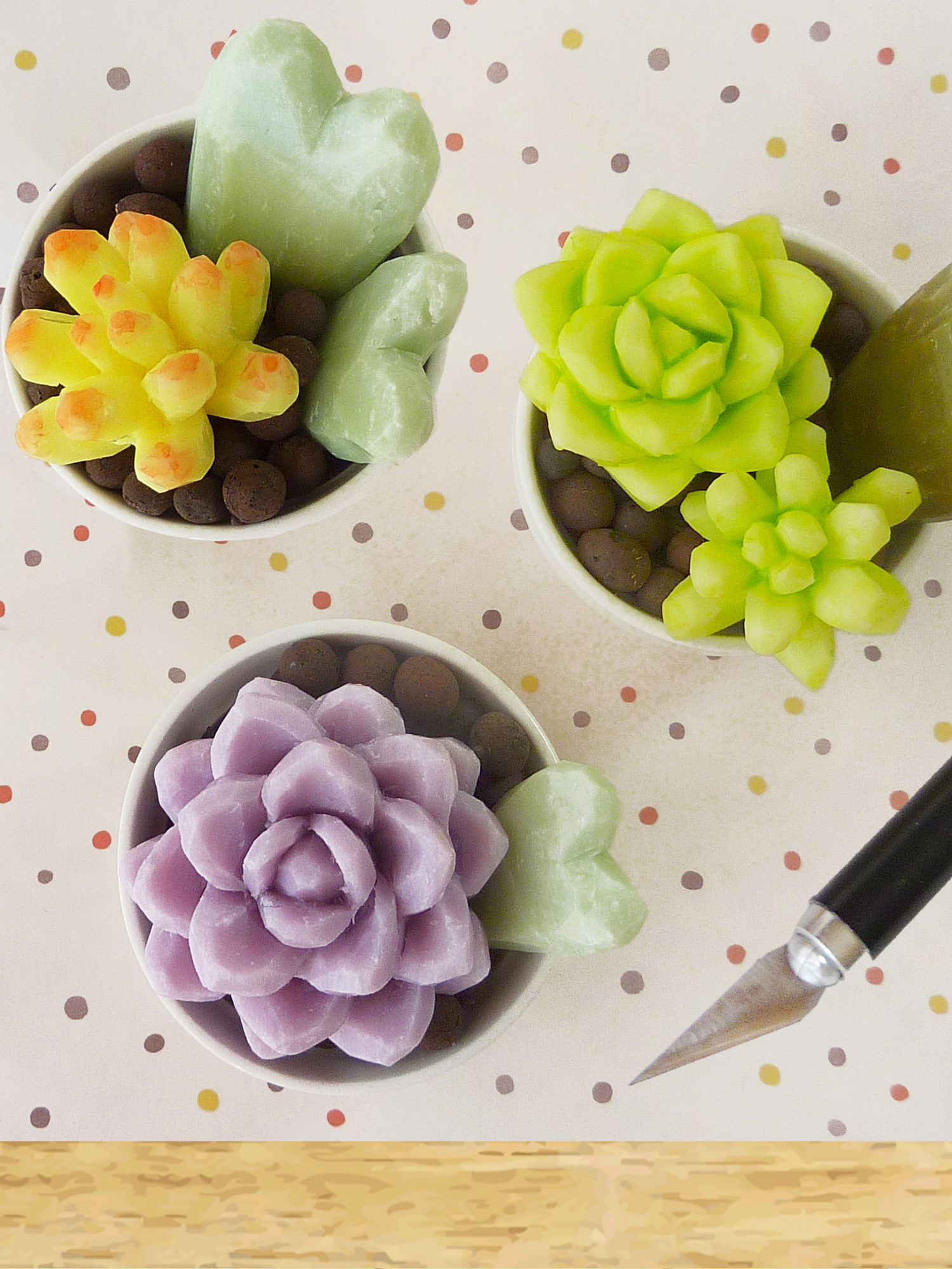 Soap Succulents🪴Soap Carving Tutorial / 3 types of Succulents / DIY Soap Craft / Beginner-friendly How to carve pretty succulents out of soap. Echeveria, Sedum, and Hoya kerrii. Check out here for more details😊( Click the link in my profile ) https://mizutamasoap.com/tutorials/flowers/echeveria.html Thank you for watching! Makiko #soap #soapcarving #soapcutting #easy #beginnerss #beginner #DIY #howtomake #soapart #succulents #plants #flowerslovers #decorations  #relaxingvideo #tiktok1mvp #TikTokLite #tiktoklite #crp #creatorrewards #creatorrewardsprogram #tiktokcreatoracademy Sounds: https://soundeffect-lab.info/ Illustration: https://www.ac-illust.com