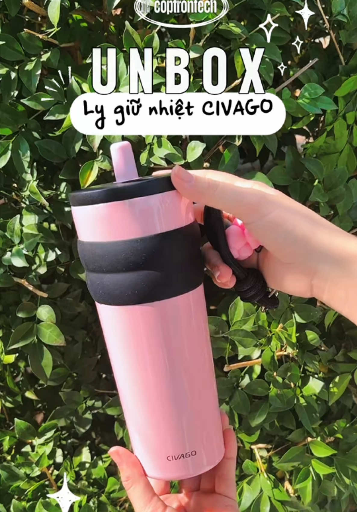 🌱Ly giữ nhiệt CIVAGO thép không gỉ tráng sứ giữ lạnh:24 tiếng ; nóng 12 tiếng màu xinh lắm luôn á 🥰🥰 #civago #lygiunhiet #binhgiunhiet #lygiunhietcivago #unbox #coptrontech #binhgiunhiet710ml  #26oz #26ozcivago 