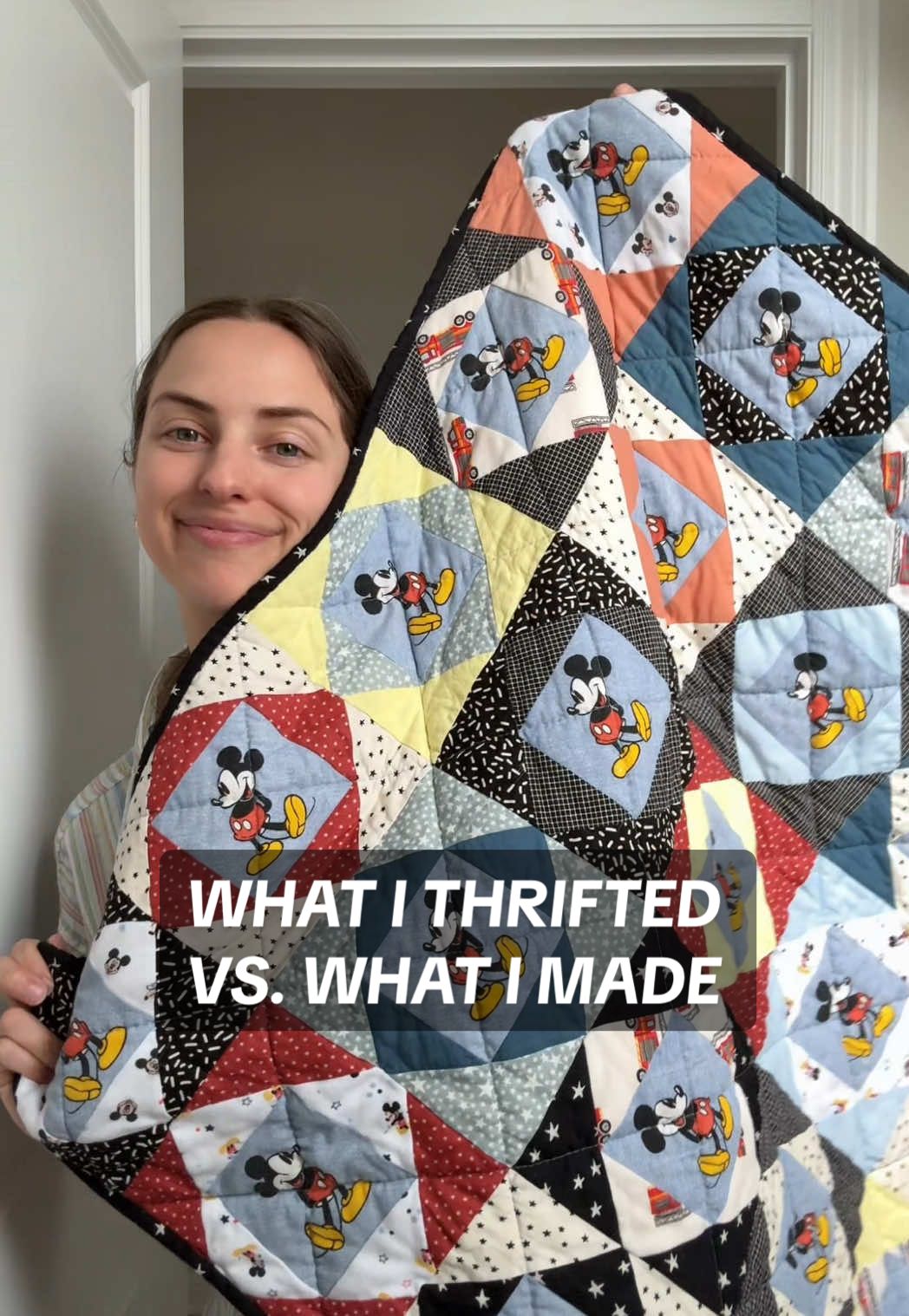 Thrift flips?! Should this be a series? 🙊❤️ #thriftedfinds #thriftedhome #momtok #quiltingtiktok #motherhoodunfiltered #motherhoodunplugged #mickeymouse #disneyadult #momthings #diymom #diytok #sewingtiktok #CapCut 