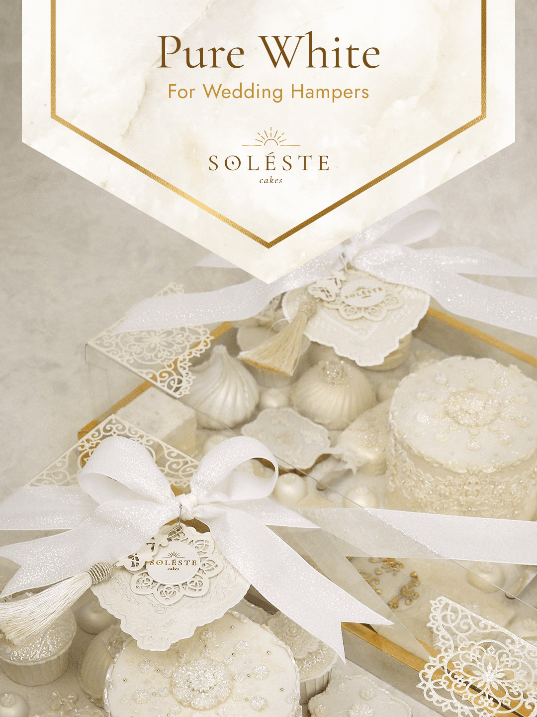 ‘Soléste Wedding Hampers - Pure White’ Pre-Order: H-14 Untuk info harga terbaru atau order, silahkan WA admin kami 089525195151 , atau klik link WA di bio kami. Kunjungi Instagram kami: https://www.instagram.com/soleste.cakes/ #solestecakes #treatbox #cakesicle #treatboxjakarta #cakesiclesjakarta #popsiclecakejakarta #popsiclecake #cupcakejakarta #entremetcake #entremetcakejakarta #Hampers #hampersjakarta #lettercakejakarta #cakejakarta #wedding #weddingcake #weddinginspiration #weddingcakejakarta