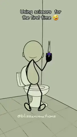 Using scissors for the first time 🤣 (best animation memes) #shorts