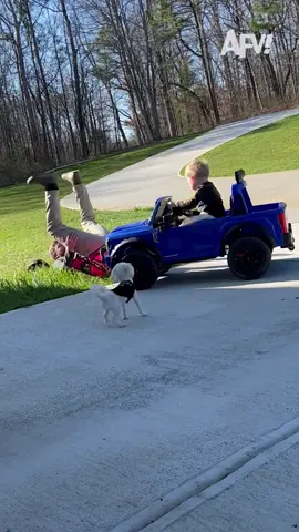 Dad, or speed bump? 🤣 #afv #funny