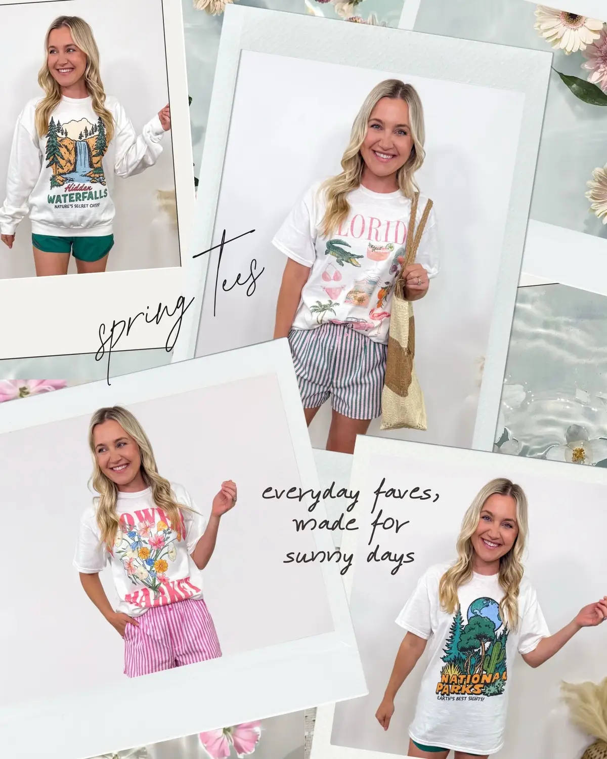 Spring graphic tee styling for busy moms, weekend brunch girls & errand queens - yes, the striped boxer short trend is giving! 👏🏼 Which vibe are you loving: vacay ready, casual cute, or effortless chill? 1, 2, or 3? #springoutfitideas #graphicteestyle #momstyleinspo #casualoutfits #springfashion2025 #boxershorttrend #athleisurestyle #brunchoutfit #bmaesboutique #fypfashion