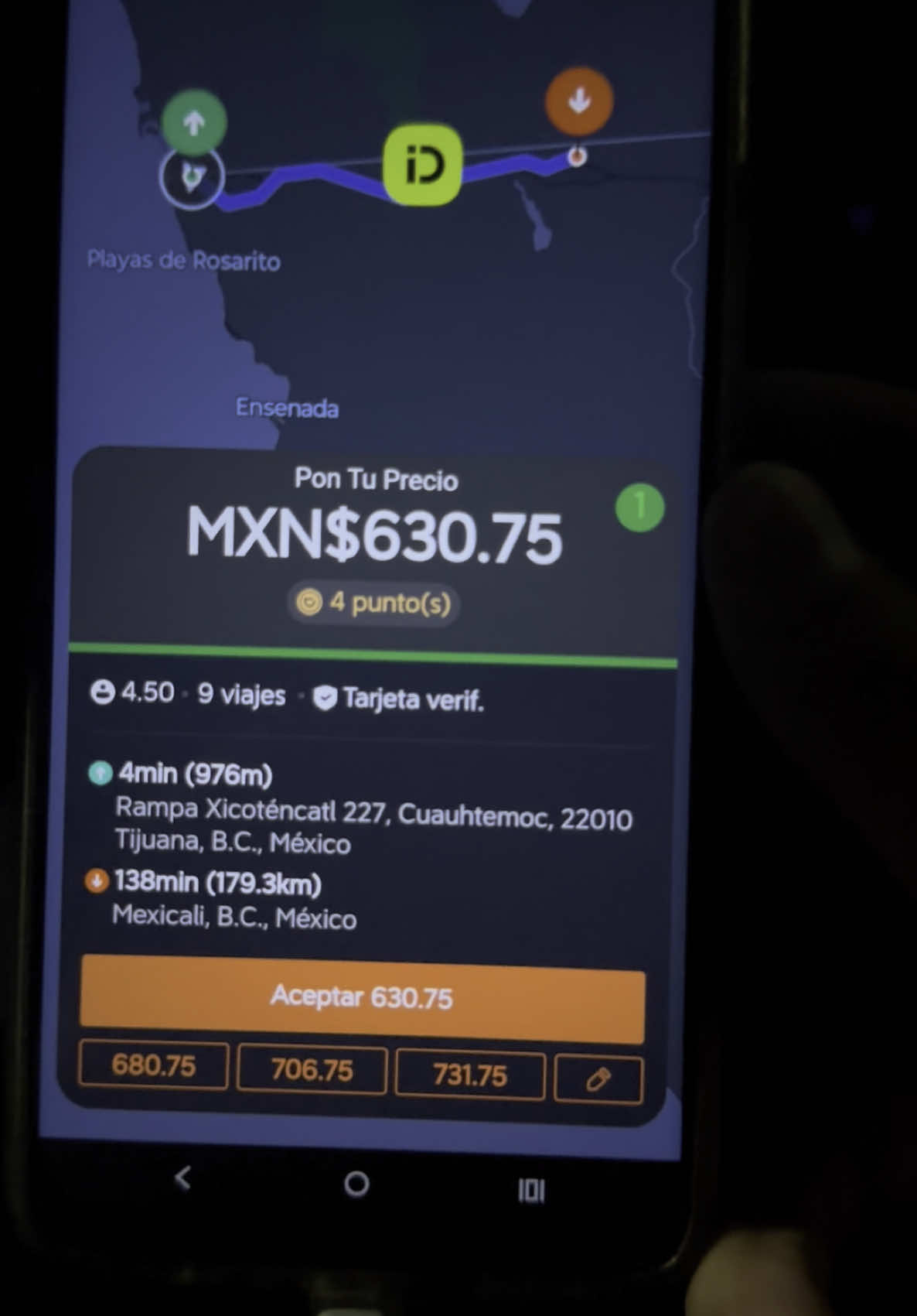 Los viajes a Mexicali no deben ser menor a dos mil pesos 