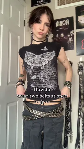 Part Ⅰ • How to style multiple belts #fashiontips #beltstyles #outfitinspo #fashiontips #studdedbelt #fyp #alt #fashion #styleinspo #creatorsearchinsights 