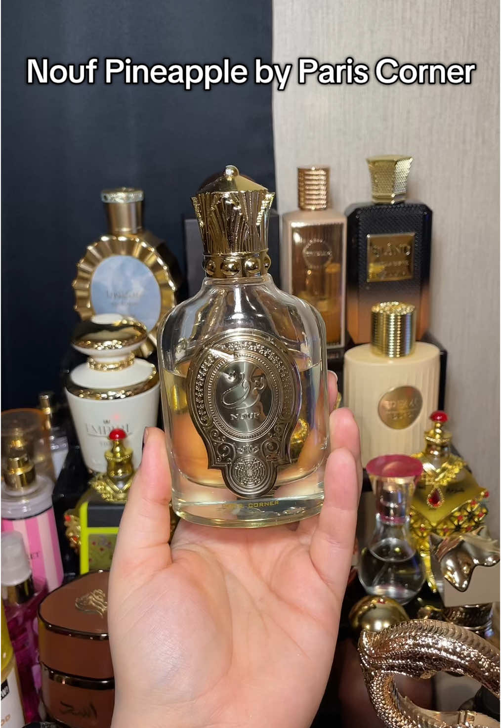 The dent always speaks for itself 🤔  Nouf Pineapple is a woody musky unisex fragrance but it’s also tropical and fruity and she LASTS!! Perfect for summer, heck all year round.  @Pariscornerperfumes  #perfumetok #perfumetiktok #perfumeinfluencer #microinfluencer #fragrancetok #fragrancetiktok #summerscents #pineapple #fyp #foryoupage 