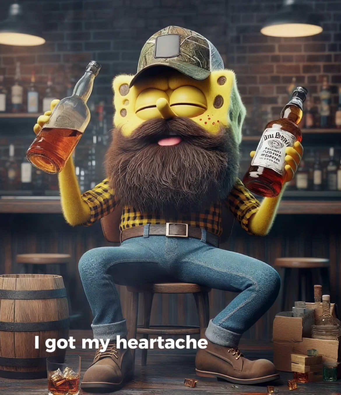 Heartache Medication -Bob Pardi #jonpardi #spongebob #countrymusic #countryfolk #coversong #animation #bar #countryboy #jonpardimusic 