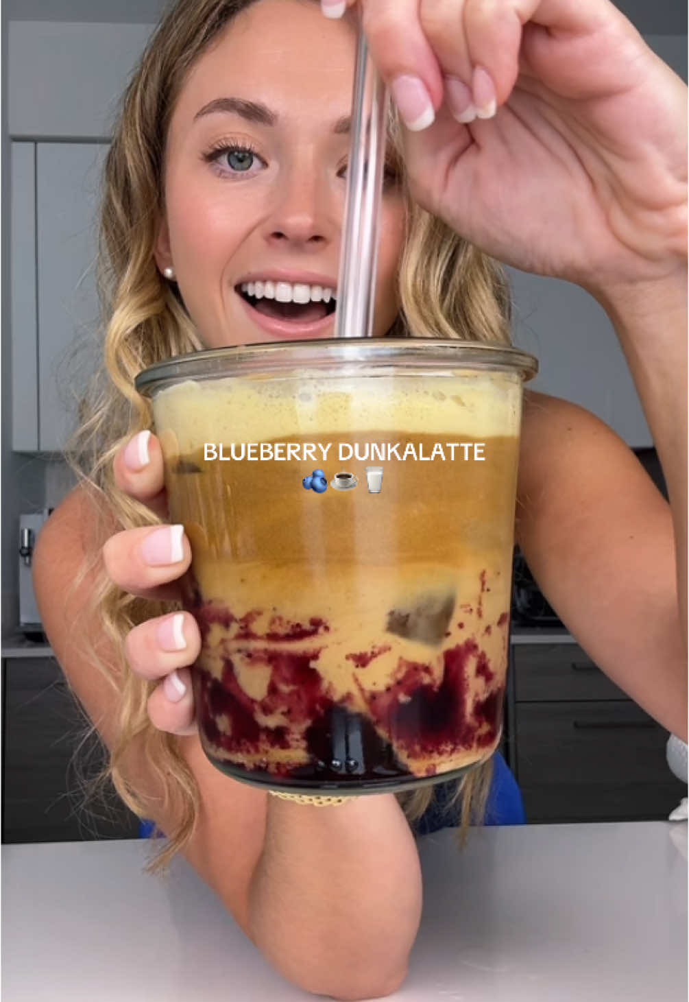 DUNKALATTES AT HOME!! But make it blueberry🫐😮‍💨🤤 This iced blueberry dunkalatte will change your lifeeeee! #coffeeathome #icedcoffeerecipe #dunkalatte #coffeemilk 