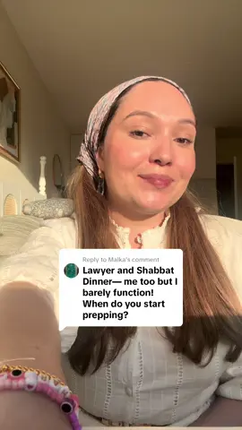 Replying to @Malka shabbat chizuk! i’m so happy to be meeting other jewish lawyers that cook for shabbat on here!!! i work at an international law firm and there’s only one and she’s leaving the firm next week :(((  what do you think? do you think i should post a day-by-day breakdown of what i normally do? #shabbat #shabbatshalom #orthodoxjew #jewishtiktok