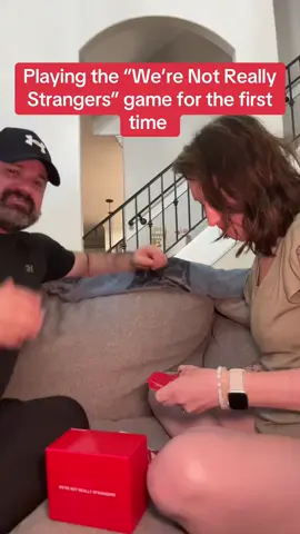 We had too much fun with this!! Want to connect in a new way with your sweetheart? Give this game a try! #werenotreallystrangers #gamesforcouples #couplegoals  #relationshipgoals #marriage #funnycouple #marriedcouple 