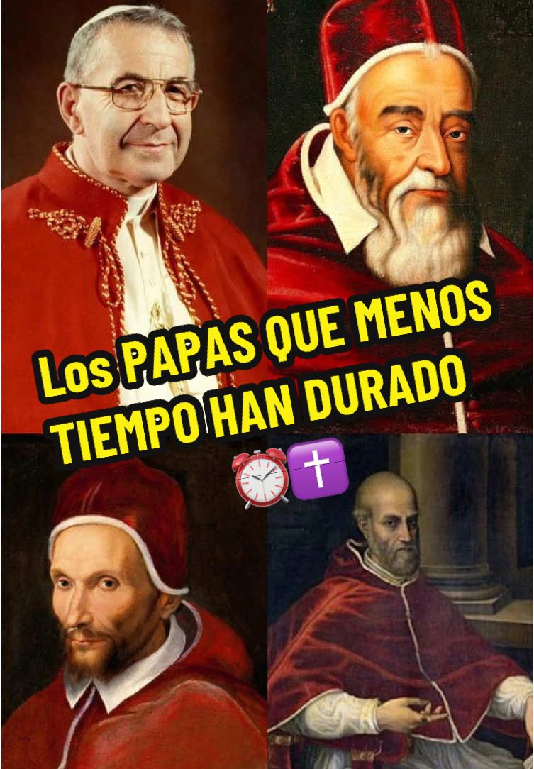 Los PAPAS QUE MENOS TIEMPO DURARON EN EL PODER ⏰✝️ #papas #poder #iglesia #conclave #ecuador🇪🇨 #machala #greenscreen #fyp #contenido 
