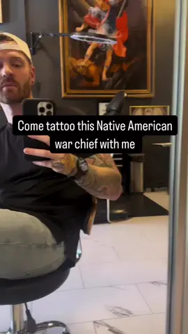 Native American war chief for Mike! #fyp #tiktok #tattooartist #boiseidaho 