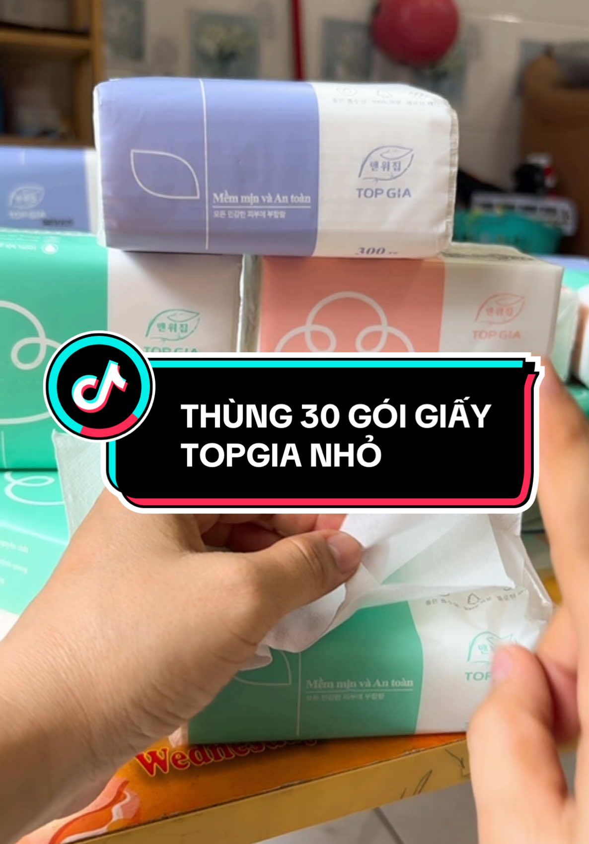 Giấy ăn đa năng Top Gia Thùng 30 gói rút 3 màu Top Gia cao cấp, mềm mịn, an toàn##giaytopgia