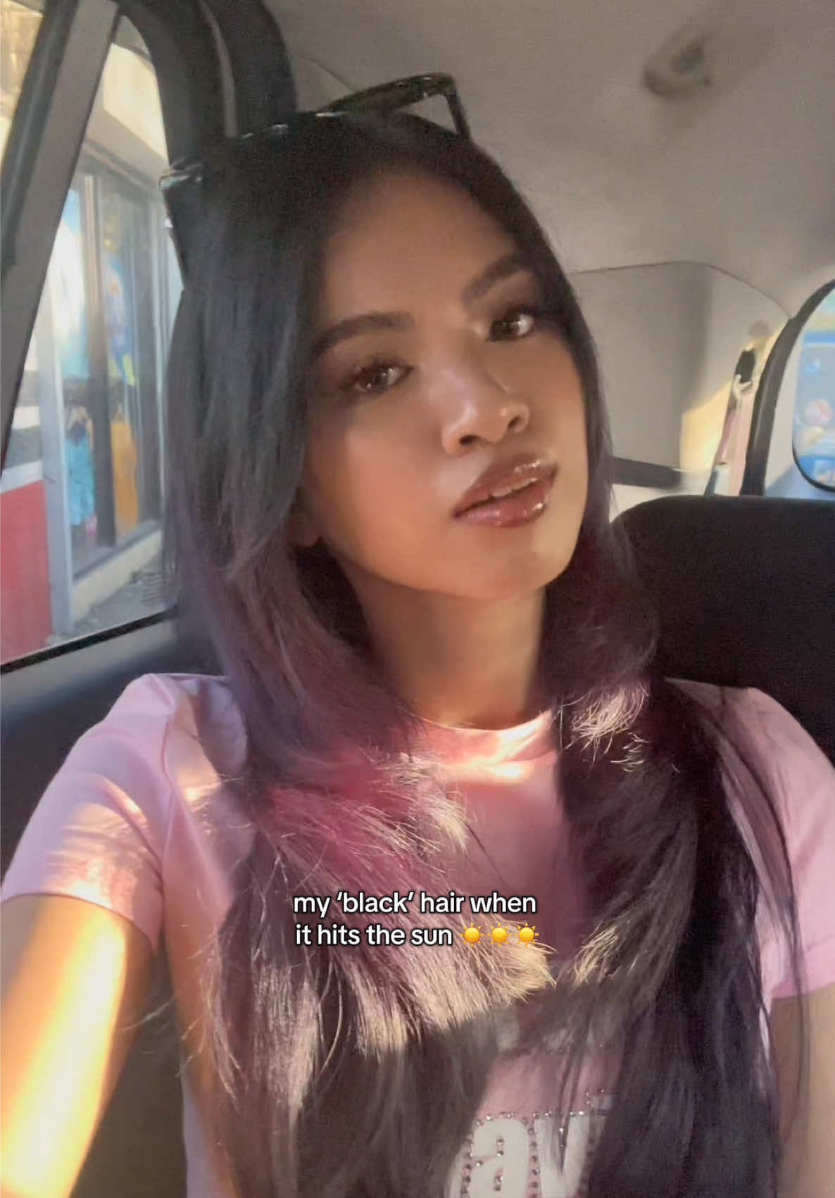 my ‘black’ hair in the sun! ☀️ >>> last(?) black hair post coz I’m changing it again finally? ehe #hairseries #blackhair #fypシ 