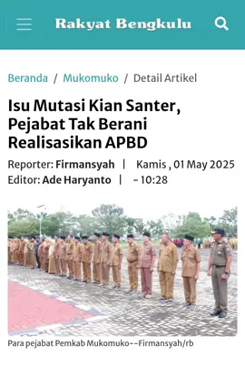 Mutasi #bengkulu #tiktokhits #mukomuko_bengkulu_indonesia #bengkuluhits #fyp #fypシ゚ #tiktokviral #mukomuko #pemkabmukomuko #news #berita #hots 