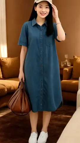 midi dress jeans #fyp #dress #dressjeans
