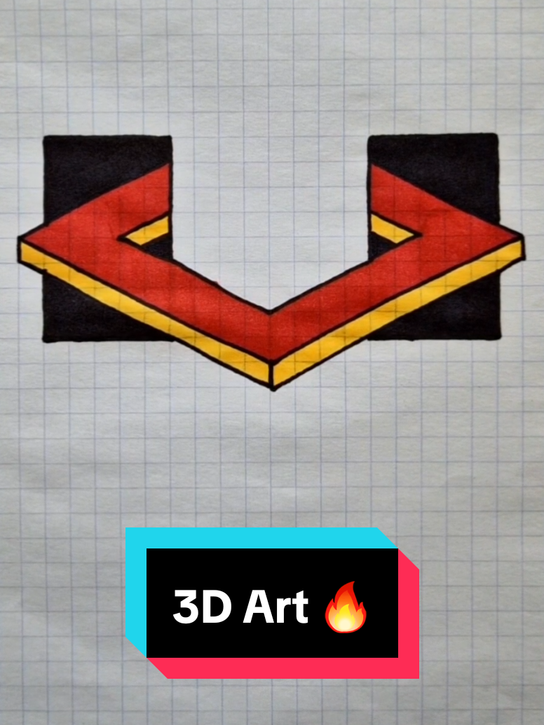 Amazing 3D Art On Graph Paper 🔥👍 #fyp #foryoupage❤️❤️ #artwork #creative #3dart  #DIY #craft #opticalillusion #drawings #tutorialdrawing #drawing #illusion #viral_video_tiktok 