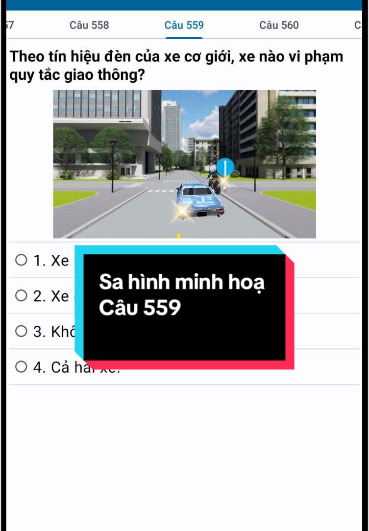 Sa hình minh hoạ câu 559 #hoc600caulythuyet #daylaixe #daylaixebinhduong #xuhuong #phuongdaylai #hoclaixe #hoclaixeoto 