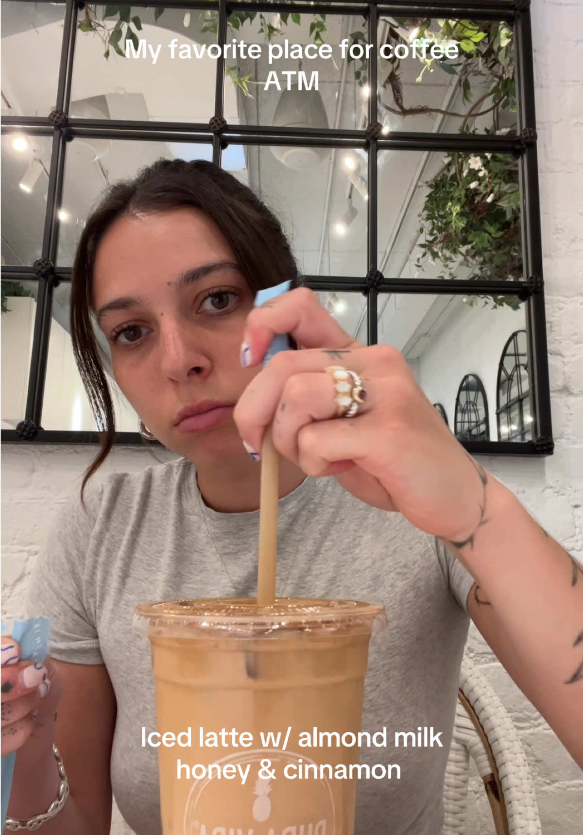Lines already out the door but I just wanted to share my fav as of rn. Food is unmatched too. #fyp #foryoupage #coffee #nyc 