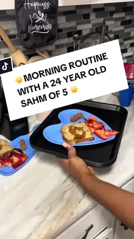 MORNING ROUTINE WITH A 24 YEAR OLD SAHM OF 5 | #fy #MomsofTikTok #momlife #momtok #momof5 #familyof7 #morningroutine 