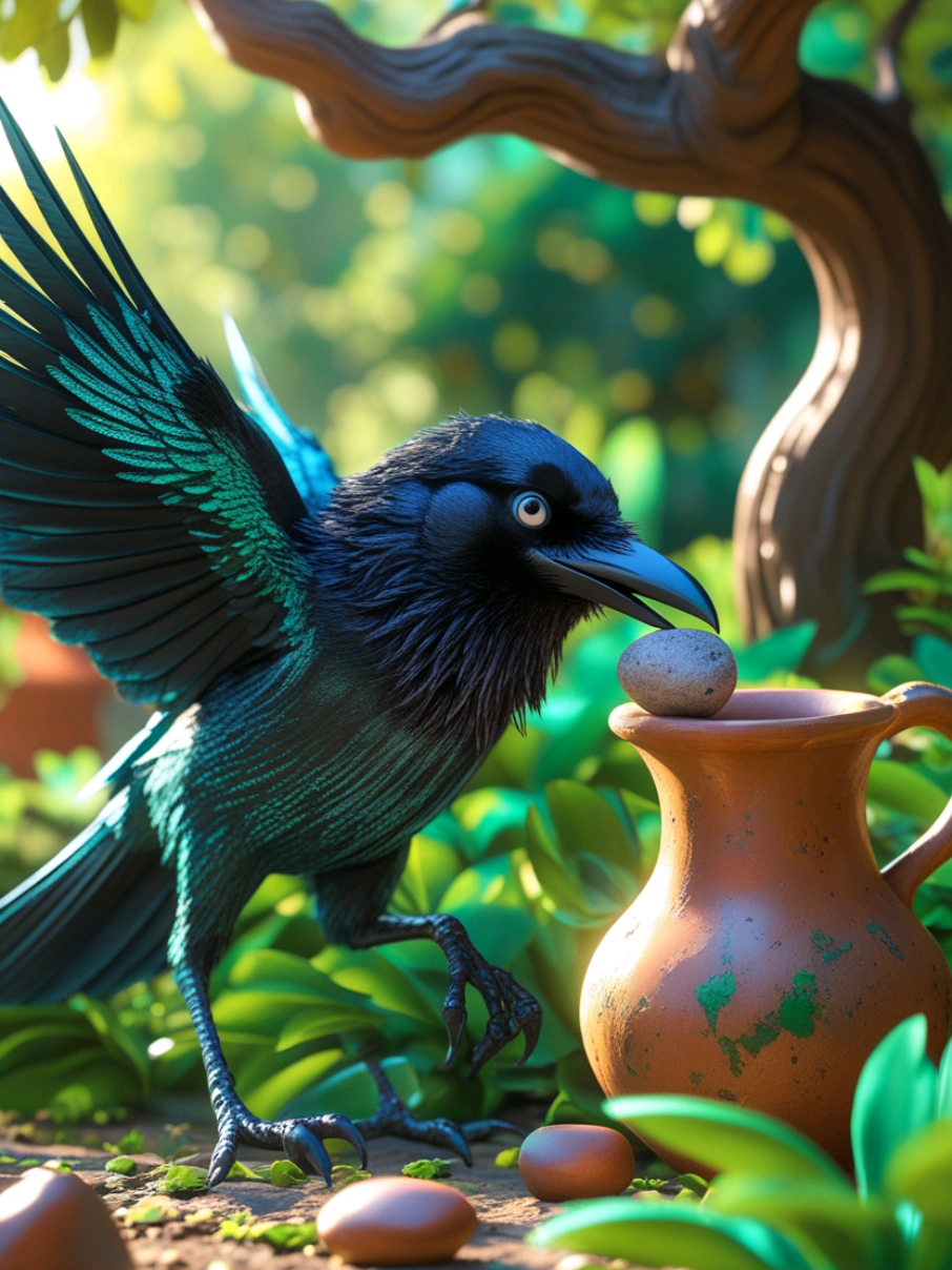 Thirsty Crow #story #ai #storytime #animation #thirstycrow #aigenerated #animated #aiviral #Trending #foryou #fyp #ViralVideo 