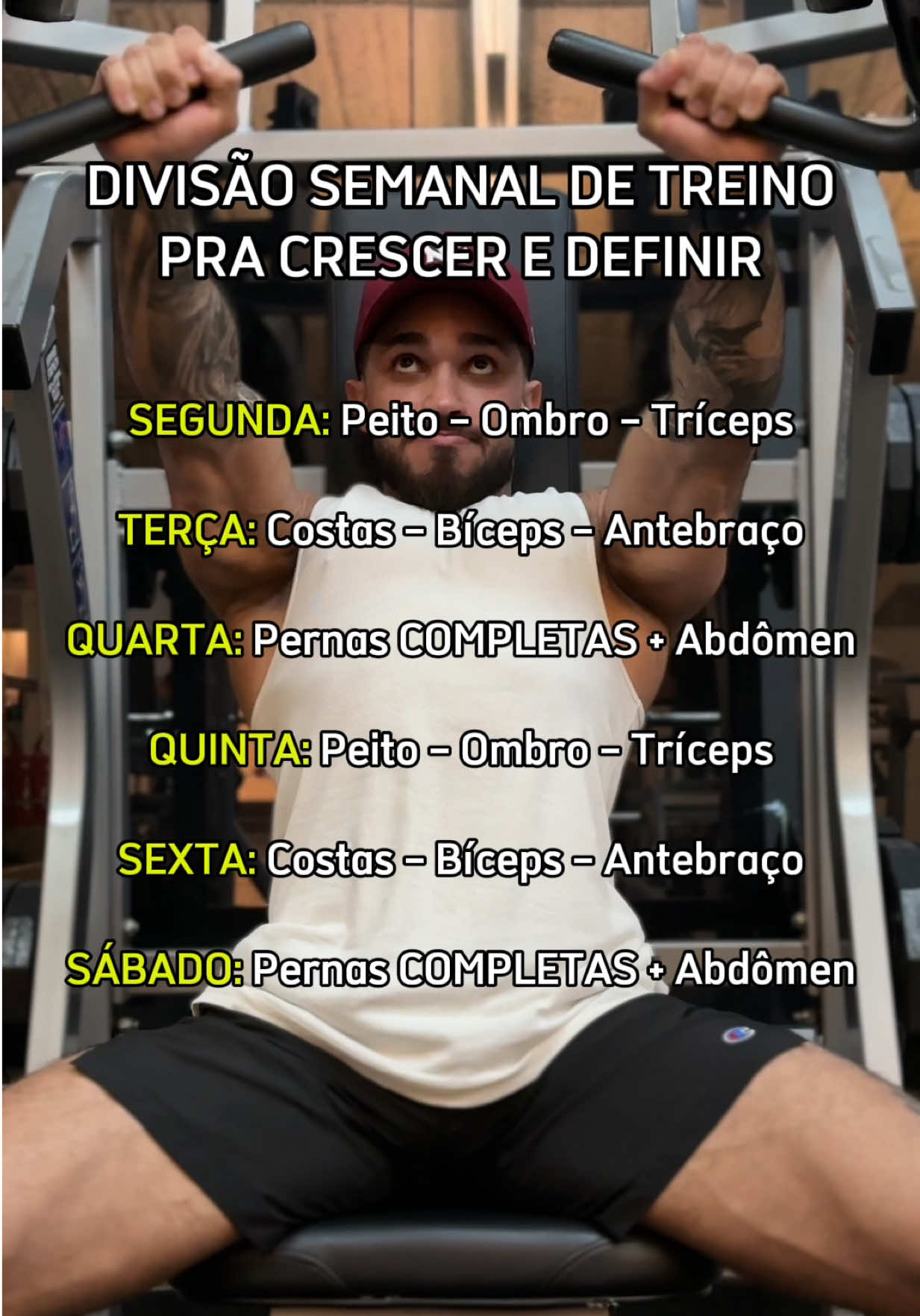 Melhor rotina de treino pra quem treina 6x/semana 💪  #treino #musculação #academia #hipertrofia #gym #Fitness 