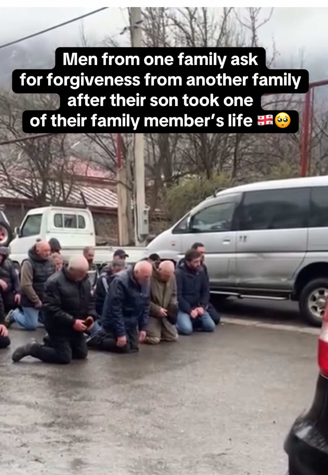 UPDATE: The gesture in the video comes from elders/representatives of the wider family of the offender, asking for forgiveness on behalf of the whole surname and paying their respects to the victim’s family. So far, two individuals are facing trial for the murder (under investigation). While it has not been confirmed whether the victim’s family has formally forgiven the immediate family (need more sources to verify) - there seem to be some reconciliation happening between the wider family members as seen in this video as they are asking for forgiveness on behalf of the whole ”surname” including the immediate family, to prevent generational feud. It has also been reported that the immediate family is being asked to leave the region to prevent further conflict and to preserve peace between the families.  A gesture not of full closure but of courage and the first step toward coexistence, forgiveness and peace. This is still fresh so healing and full forgiveness will take time, but hopefully heading in the right direction.  This also included a 90-year-old man who even knelt at the victim’s casket to pay his respects - supported by the victim’s own mother. So members from both families are at loss in this tragedy and grieving together.  I’m doing my best to share this respectfully as new details emerge - thank you for your understanding as the story continues to unfold. ——- Disclaimer: This is in Georgia, a country in the Caucasus region. While family feuds are less common today, they still occur in some highland communities. This gesture also does not replace the justice system - the guilty are facing trial and will be sentenced under Georgia’s legal system (which is not Sharia law as asked in the comments - Georgia is Orthodox Christian). This gesture reflects a cultural tradition rooted in humility - a way to prevent generational violence and keep the door to peace open.  May God help them all through this difficult time and may the victim Rest in Peace. ❤️🕊️🙏🏼 —— Song: Basiani - Bindisperia Sopeli (Georgian Polyphonic Singing) #georgian #georgia🇬🇪 #sakartvelo #caucasus #kavkaz 