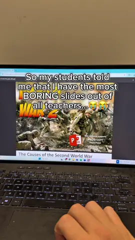 This felt like betrayal…But being a teacher is all about growing and learning with your students! I took a page out of their book and decided to utilize this free AI teacher tool to make an engaging slideshow for them!  #teacher #highschool #over30 #slideshow #historyteacher 