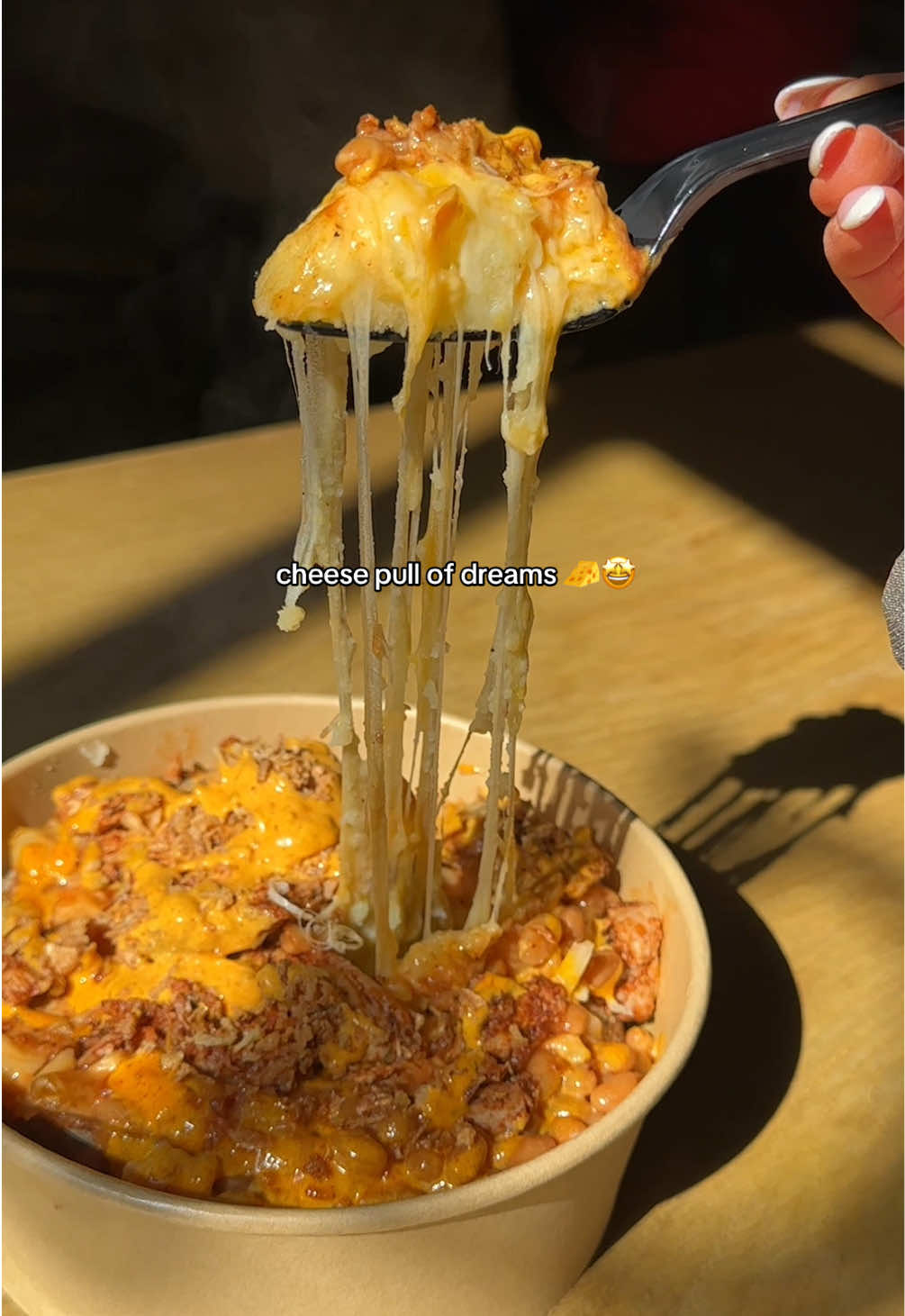 Cheese pull of dreams 🧀🤩 #bakedpotato #spud #jacketpotato 