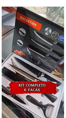 # kit  jogo de facas churrasco com seis peças em aço inoxidável #faça  #churrasco  #cozinha #akitem. https://s.kw.ai/w/3pkWSCrg