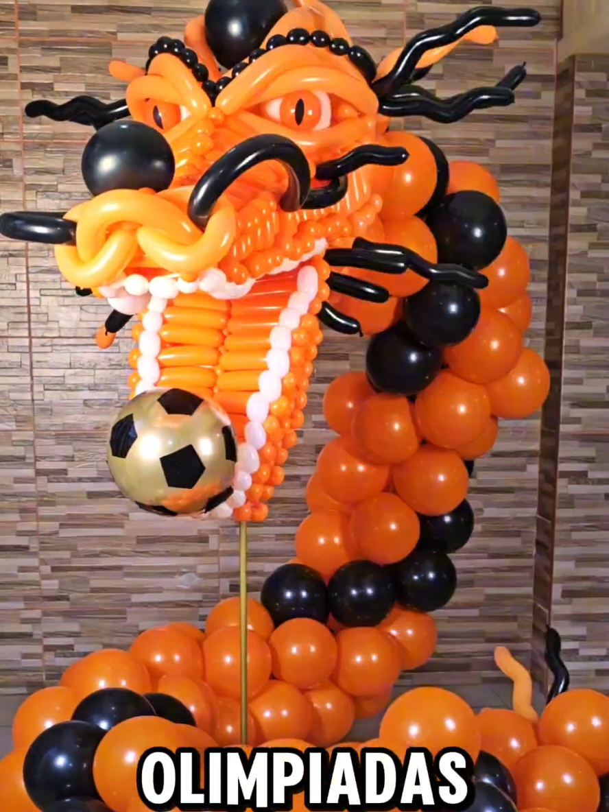 Dragón de Globos para Olimpiadas #globos #olimpiadas #olimpiadasescolares #arreglospersonalizados #detalles 