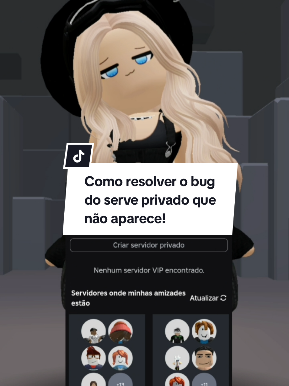 Como resolver o bug do serve privado que não aparece: #roblox #tutorial #bug #fyp #serverproblems 