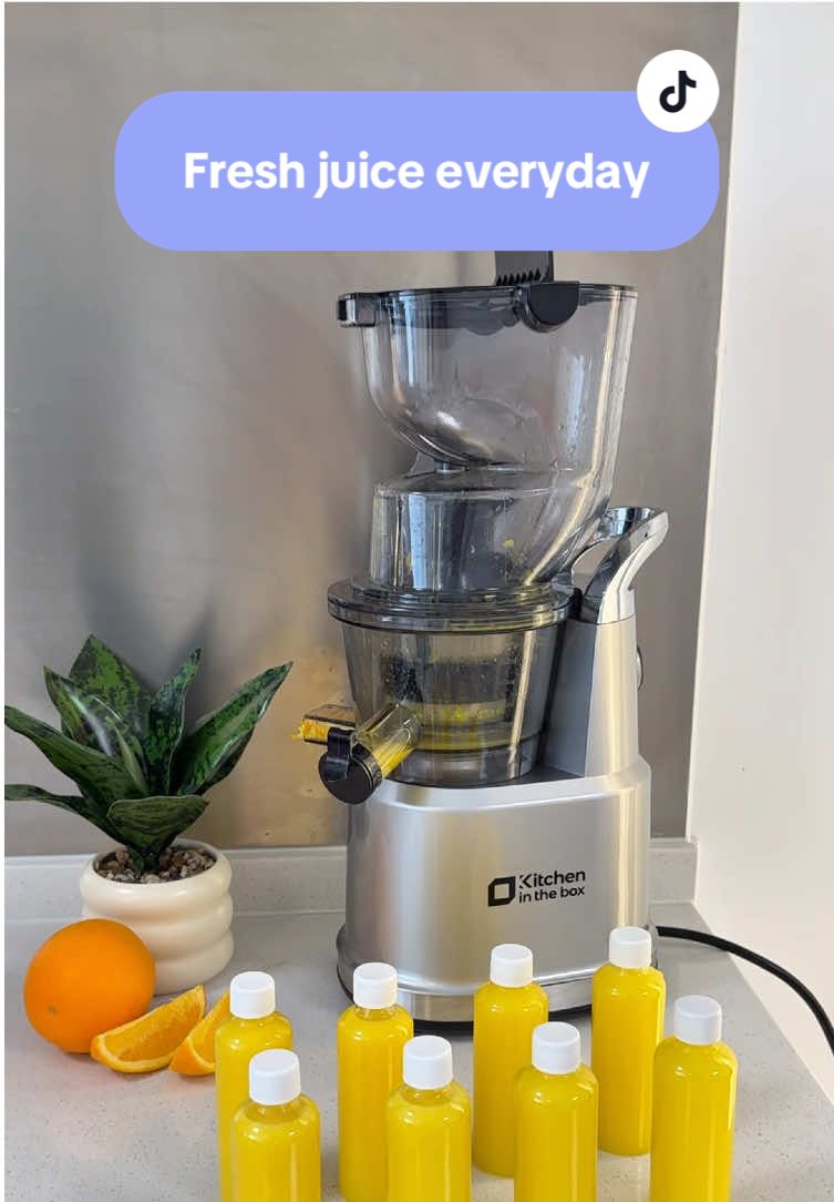 If you have this COLD PRESS JUICER, you don’t need to cut fruit anymore. It takes 5 minutes every morning to enjoy a cup of fresh juice.🍹#kitcheninthebox #tiktokshopmothersday #tiktokshoprestock #momgift #coldpressedjuice #slowjuicer #fyp #freshjuice #healthyliving #giftideas 