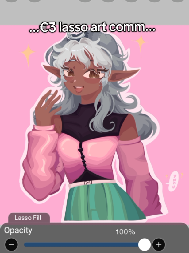 we.... are.... 100k followers!!!! ty ty so much 😭😭😭😭😭... I never thought we could reach out yesterday 😭😭😭😭😭 and also this is a commission I did 😭😭😭😭 ty so much girl... we kinda have brown out before  #art #lassoart #lassotool #sketch 