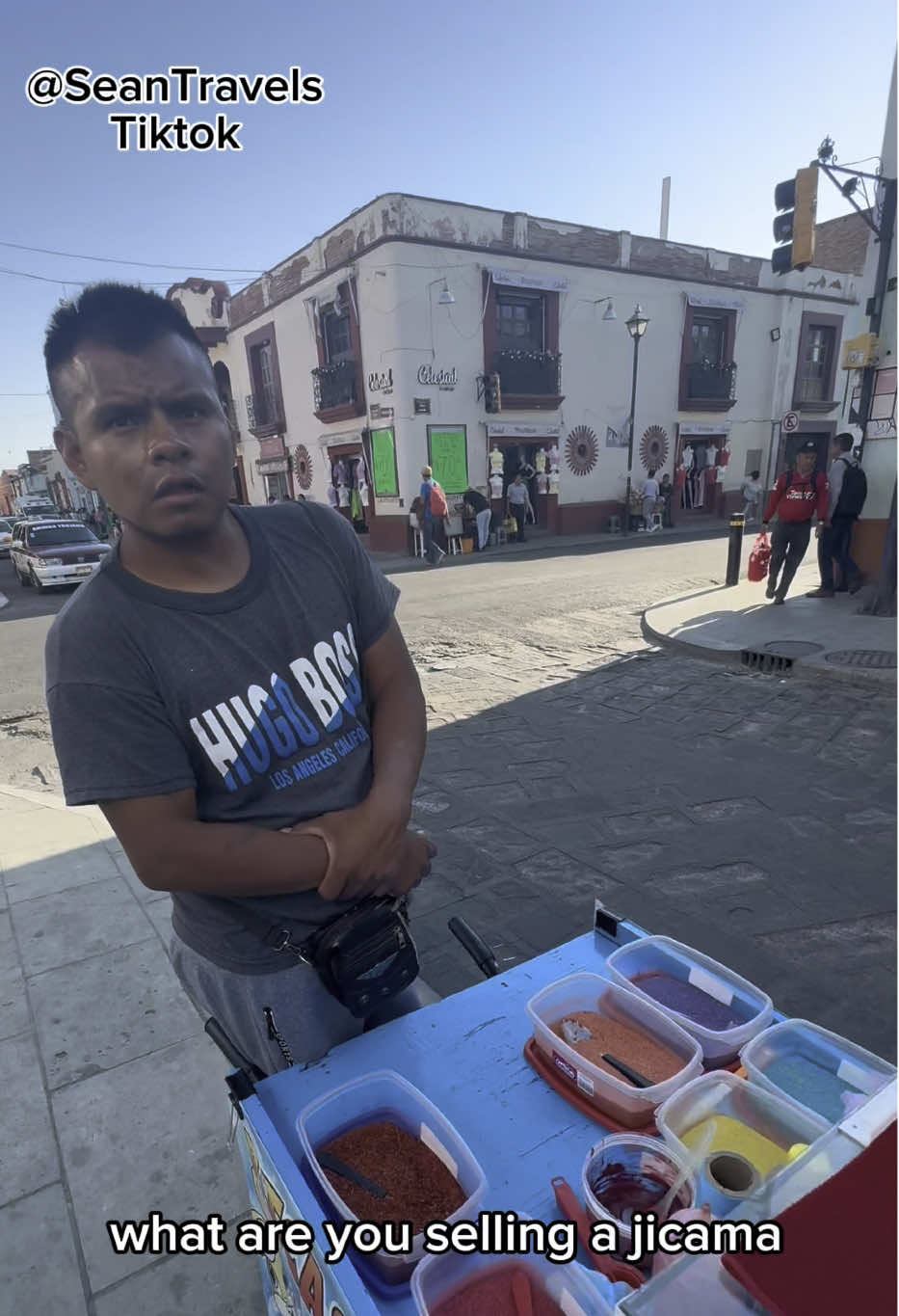 $1.28 spicy jicama in Oaxaca,Mexico🇲🇽 #streetfood #FoodLover #foodreview #spicy #sweet #jicama #mexico #mexico🇲🇽 