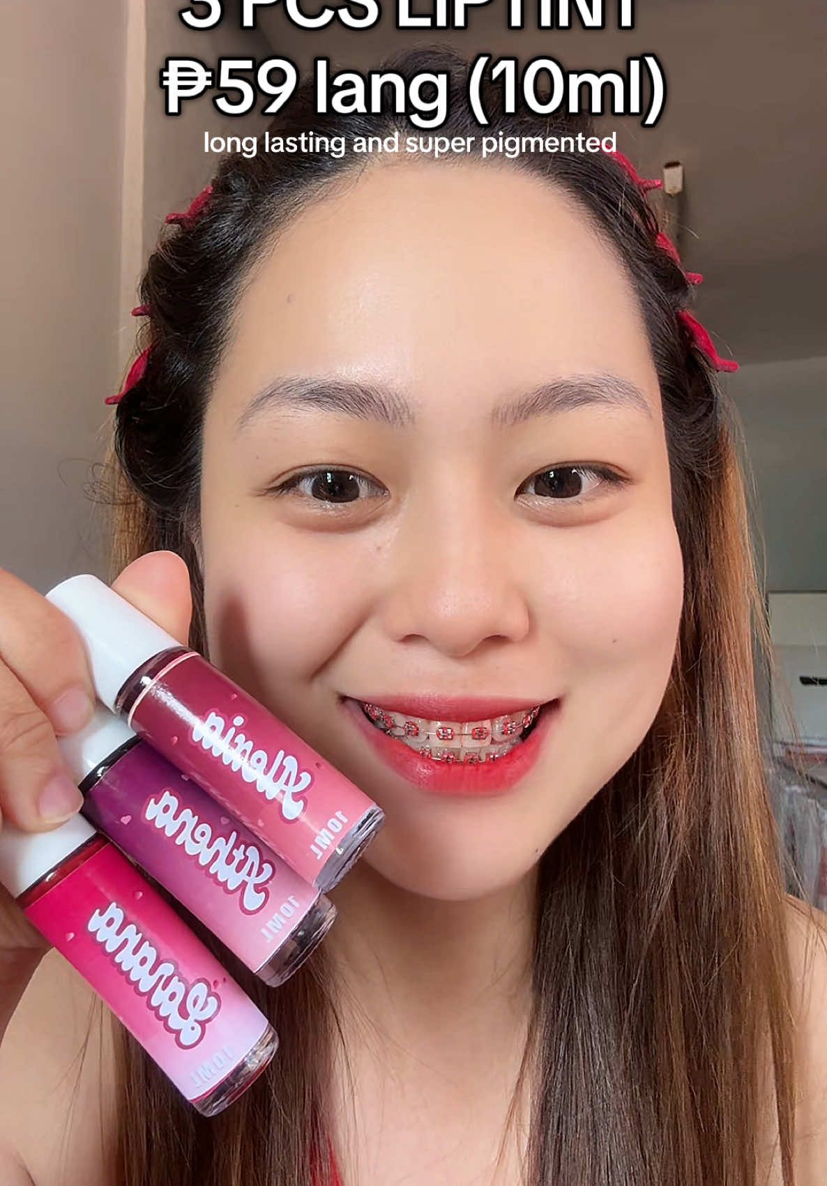 Legit ang pagka long lasting at pigmented, 3pcs na ₱59 pesos lang! #liptint #liptintviral #longlastingliptint #pigmentedliptint #fyp 