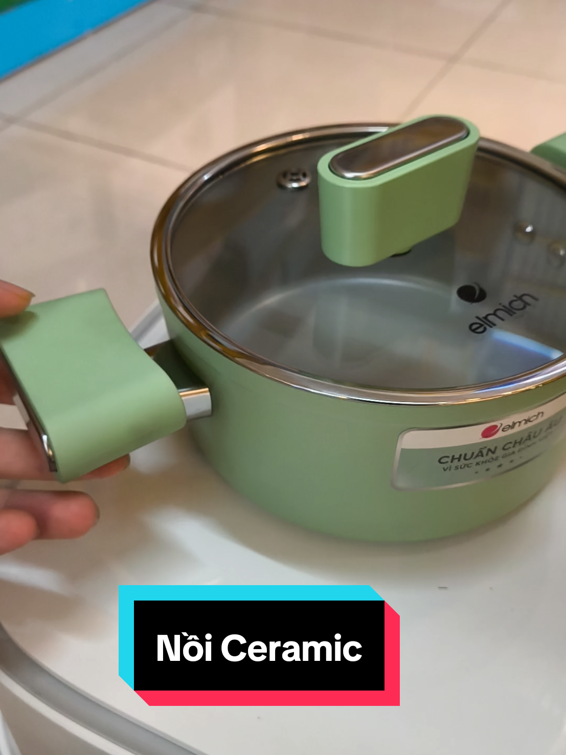 Nồi men sứ Ceramic an toàn nhà Elmich. Đun bếp từ.#xuhuong #elmich #dobep #nồi 