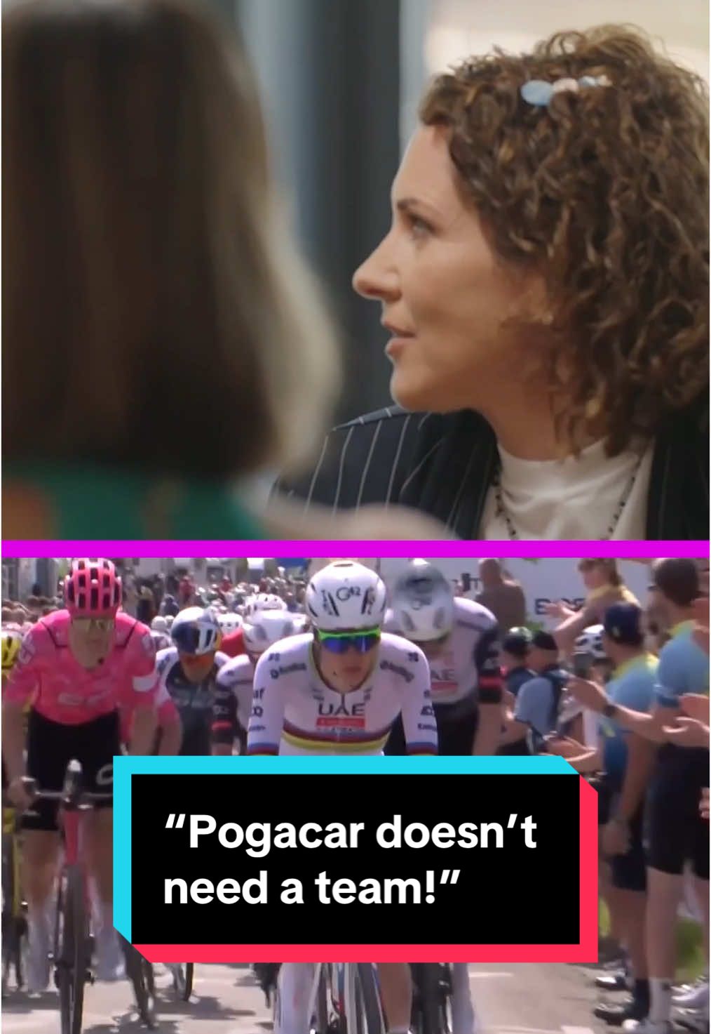 A bike and motivation are the only things Tadej Pogacar needs at the Classics. 💪 #cycling #roadcycling #TUCS