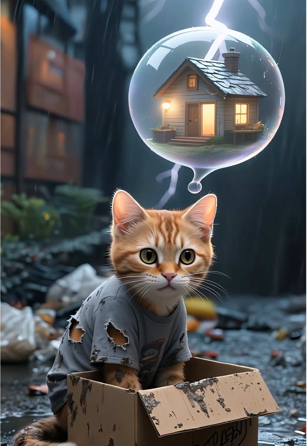 cat work hard to buy big house.#cat #meow #aicat #usa #story #fyp 
