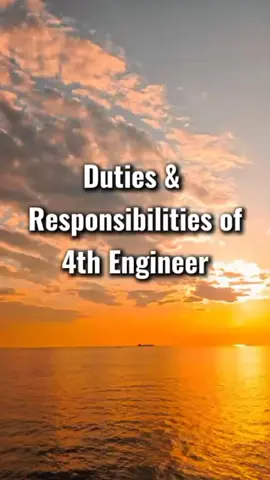 Duties n Responsibilities of 4th Engineer 1. Stand engine room watch (UMS/Engine Room Watch)as instructed by the Chief Engineer.   2. Maintain and repair machinery (Purifiers, Compressors, Incinerators, etc.) and promptly report defects.   3. Record maintenance in PMS and monitor machinery spare parts stock levels.   4. Supervise Engine Room Ratings during watchkeeping.   5. Assist in bunkering operations and stores handling 6. Conduct monthly inventory checks as directed by the Chief Engineer.   7. Serve in the emergency response team (firefighting/emergency) as per the muster list.   8. Operate and maintain lifesaving and firefighting equipment   9. Perform ISPS duties in compliance with the Ship Security Plan.  .  .  .  #interviewkerja #pelaut #seafarer #interview #4tengineer #marinetransportation #marineengineer #fyp #interviewtips #interviewskills #wawancarakerja #viral #Seasailorshipsmarineengineer #seaman #PelautIndonesia #PelautMuda #KehidupanPelaut #CeritaPelaut #PelautHebat #KisahPelaut #KerjaDiLaut #PelautSejati #DuniaPelaut #MaritimIndonesia #japan 