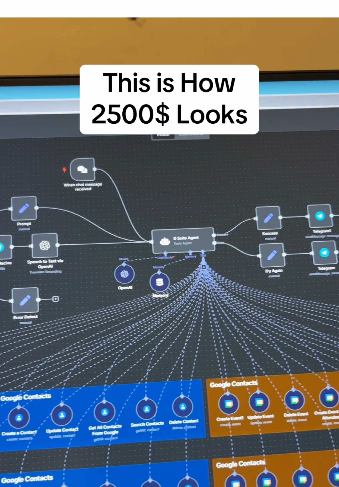 Another 2500$ ai agent you don’t need to open any google app this agent will do all stuff automatically @Irfan Malik @AI Is Cursed @Noman Zafar #fiverrsuccess #freelancingjourney #dreamstoreality #levelup #aiagents #n8n #vapiai 